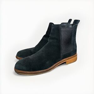Clarks Clarkdale Arlo Chelsea Black Suede Slip On Ankle‎ Boots Booties Women's 8